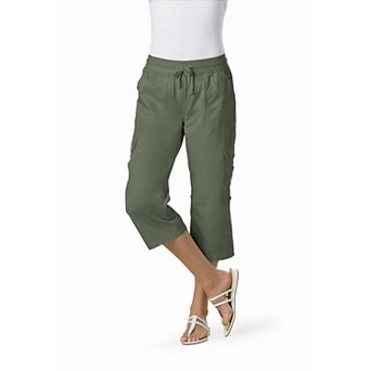 Woman Within Plus Size Convertible Length Cargo Capri/Bermuda