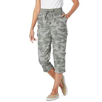 Woman Within Plus Size Convertible Length Cargo Capri/Bermuda