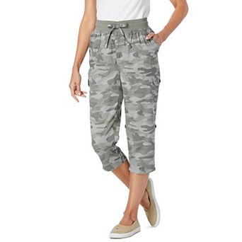 Woman Within Plus Size Convertible Length Cargo Capri/Bermuda