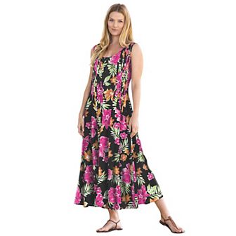 Woman Within Plus Size Petite Pintucked Sleeveless Dress