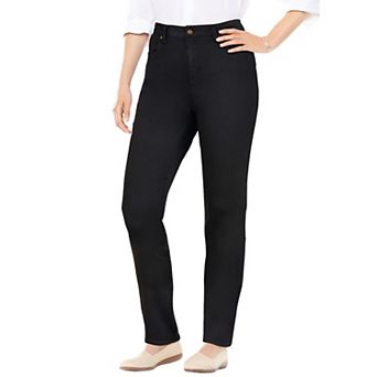 Woman Within Plus Size Straight-Leg Stretch Comfort Denim Five-Pocket Jeans