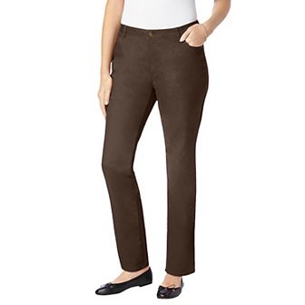 Woman Within Plus Size Straight-Leg Stretch Comfort Denim Five-Pocket Jeans