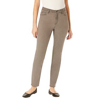 Woman Within Plus Size Straight-Leg Stretch Comfort Denim Five-Pocket Jeans