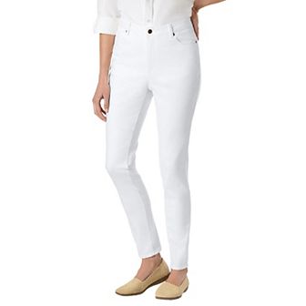 Woman Within Plus Size Straight-Leg Stretch Comfort Denim Five-Pocket Jeans