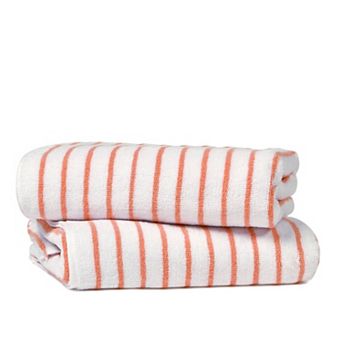 Cabana Stripe Beach Pool Towels - 100% Spun Cotton, Ultra Soft, Plush And Highly Absorbent, 30 X 70