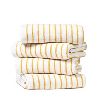 Cabana Stripe Beach Pool Towels - 100% Spun Cotton, Ultra Soft, Plush And Highly Absorbent, 30 X 70