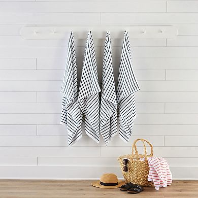Cabana Stripe Beach Pool Towels - 100% Spun Cotton, Ultra Soft, Plush And Highly Absorbent, 30 X 70