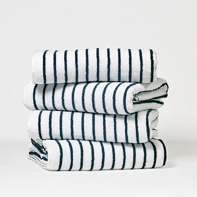 Cabana Stripe Beach Pool Towels - 100% Spun Cotton, Ultra Soft, Plush And Highly Absorbent, 30 X 70