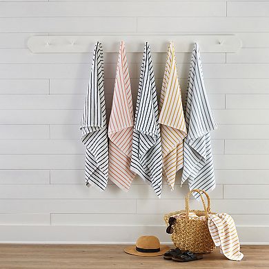 Cabana Stripe Beach Pool Towels - 100% Spun Cotton, Ultra Soft, Plush And Highly Absorbent, 30 X 70