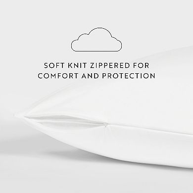 2 Pack Pillow Protectors - Waterproof, Jersey Knit, Zipper Closure, Standard/queen Or King