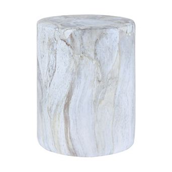Troy Modern Minimalist Faux Marble Column Indoor/outdoor Accent Table
