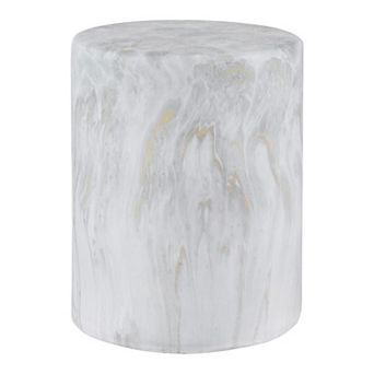 Troy Modern Minimalist Faux Marble Column Indoor/outdoor Accent Table