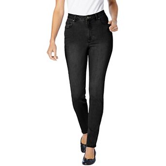 Woman Within Plus Size Slim-Leg Stretch Comfort Denim Five-Pocket Jeans