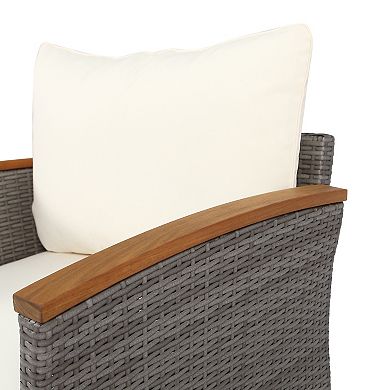 Merax Pe Rattan Sectional Sofa Set With Coffee Table
