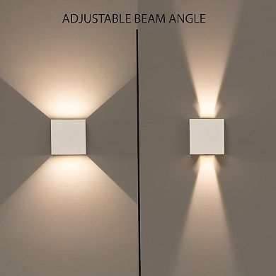 Wall Sconce LED Waterproof Wall Lamp Aluminum with Adjustable Beam 10-Watt 4000K Cool White Set of 4