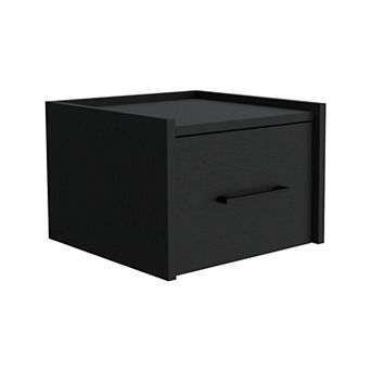 Yorktown Floating Nightstand, Space-saving Design With Handy Drawer And Surface