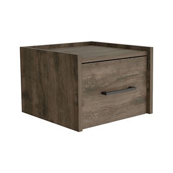 Yorktown Floating Nightstand, Space-saving Design With Handy Drawer And Surface