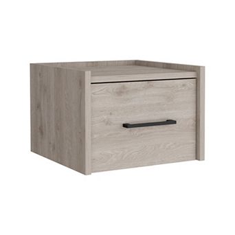 Yorktown Floating Nightstand, Space-saving Design With Handy Drawer And Surface
