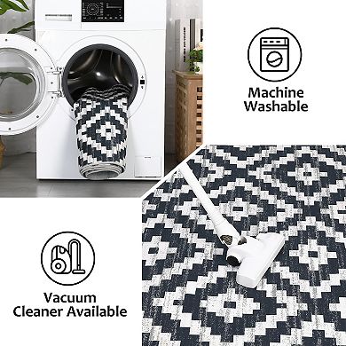 Garvee Modern Trellis Rug Machine Washable Soft Shaggy Floor Carpet