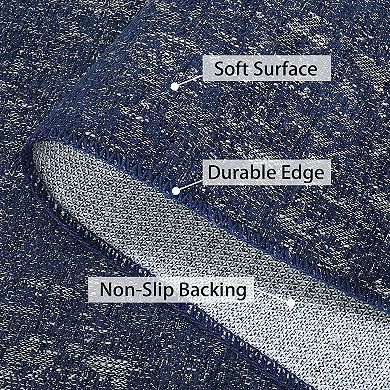 Garvee Textured Jacquard Washable Area and Modern Solid Rug
