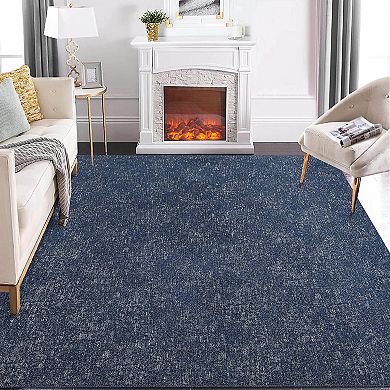 Garvee Textured Jacquard Washable Area and Modern Solid Rug