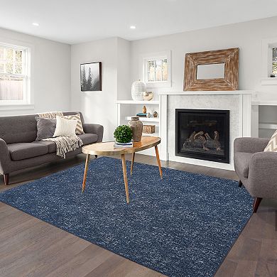 Garvee Textured Jacquard Washable Area and Modern Solid Rug