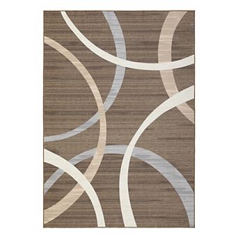 Garvee Modern Wavy Circles Design Rug Indoor Foldable Accent Rug