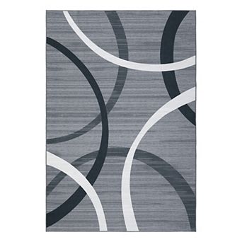 Garvee Modern Wavy Circles Design Rug Indoor Foldable Accent Rug