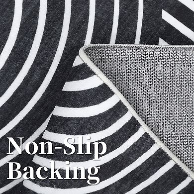 Garvee Contemporary Stripes Rug Soft Modern Abstract Throw Carpet