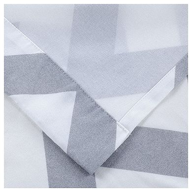 Kate Aurora Living 2 Piece Silver and White Metallic Chevron Grommet Curtain Panels - 84 In. Long