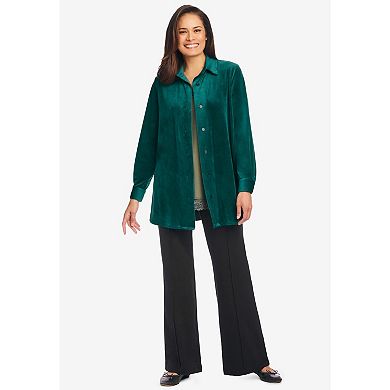 Woman Within Plus Size Velour Shirt