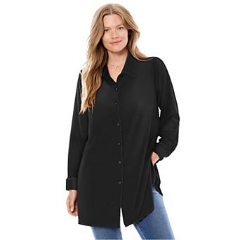 Woman Within Plus Size Velour Shirt