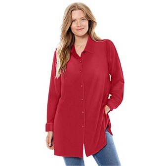 Woman Within Plus Size Velour Shirt