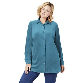 Woman Within Plus Size Velour Shirt