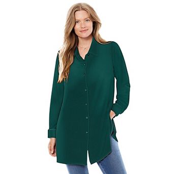 Woman Within Plus Size Velour Shirt