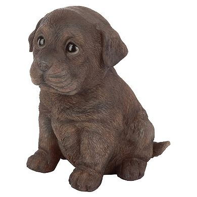 Chocolate Lab Puppy Partner Collectible Dog Statue