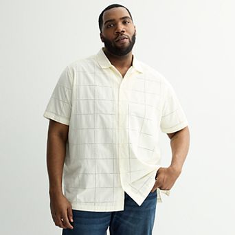 Big & Tall Apt. 9® Short Sleeve Embroidered Camp Collar Shirt