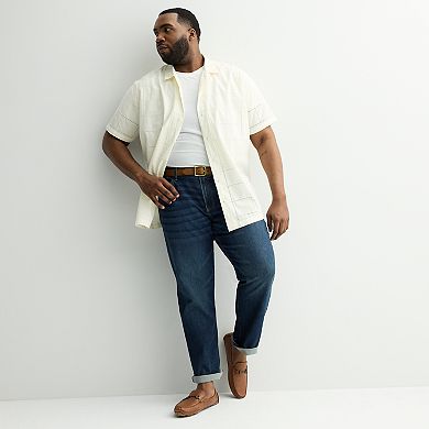 Big & Tall Apt. 9® Short Sleeve Embroidered Camp Collar Shirt
