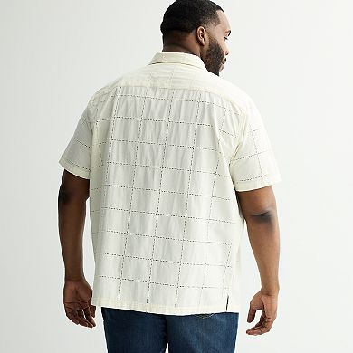 Big & Tall Apt. 9® Short Sleeve Embroidered Camp Collar Shirt