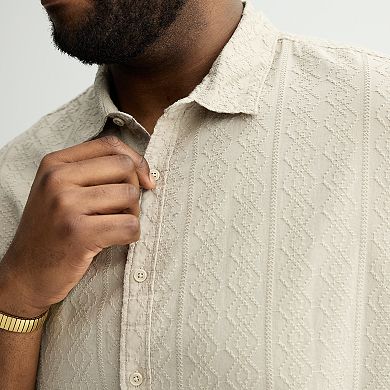 Big & Tall Apt. 9® Short Sleeve Embroidered Regular Collar Shirt