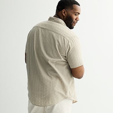 Big & Tall Apt. 9® Short Sleeve Embroidered Regular Collar Shirt