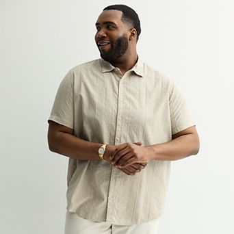 Big & Tall Apt. 9® Short Sleeve Embroidered Regular Collar Shirt