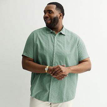 Big & Tall Apt. 9® Short Sleeve Embroidered Regular Collar Shirt
