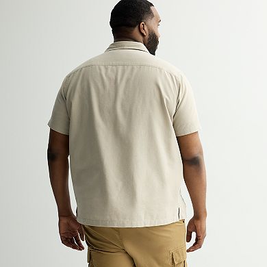 Big & Tall Apt. 9® Short Sleeve Floral Embroidered Camp Collar Shirt