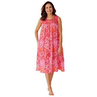 Only Necessities Plus Size Crochet Gauze Sleeveless Lounger