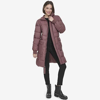 Women's Andrew Marc Knit Collar Puffer Jacket