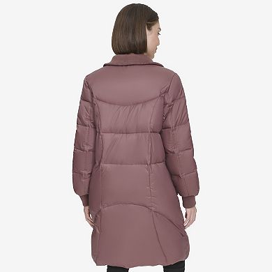 Women's Andrew Marc Knit Collar Puffer Jacket