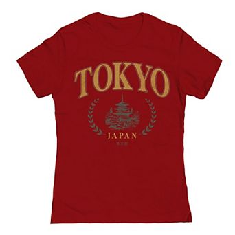 Junior's Tokyo Ochre Print Graphic Tee