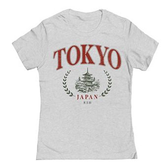 Junior's Tokyo Red Print Graphic Tee