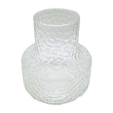 Everyday Decor Clear Pebble Texture Glass Vase